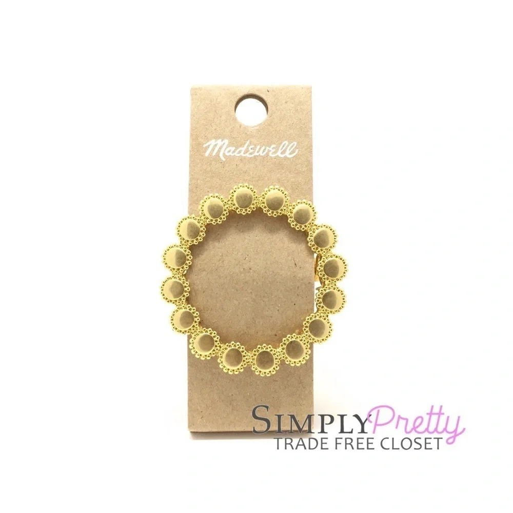 Madewell Gold Daisy Floral Circle Hair Barrette Clip